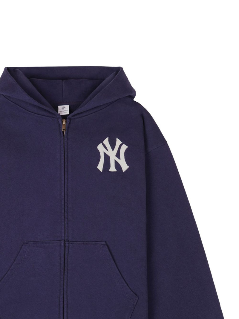 Sporty & Rich Yankees Serif zip-up hoodie outlook