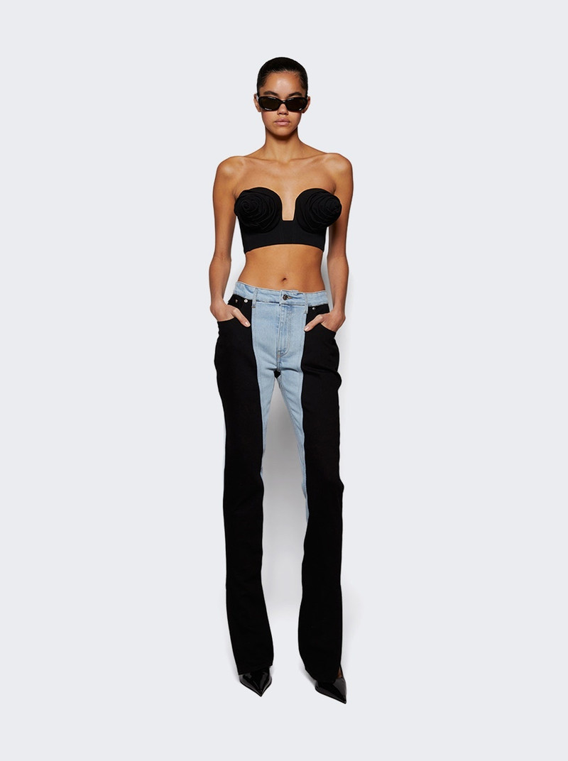 MUGLER Bi-color Skinny Jeans Tokyo Blue And Black outlook