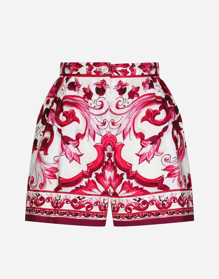 Majolica-print poplin shorts - 1