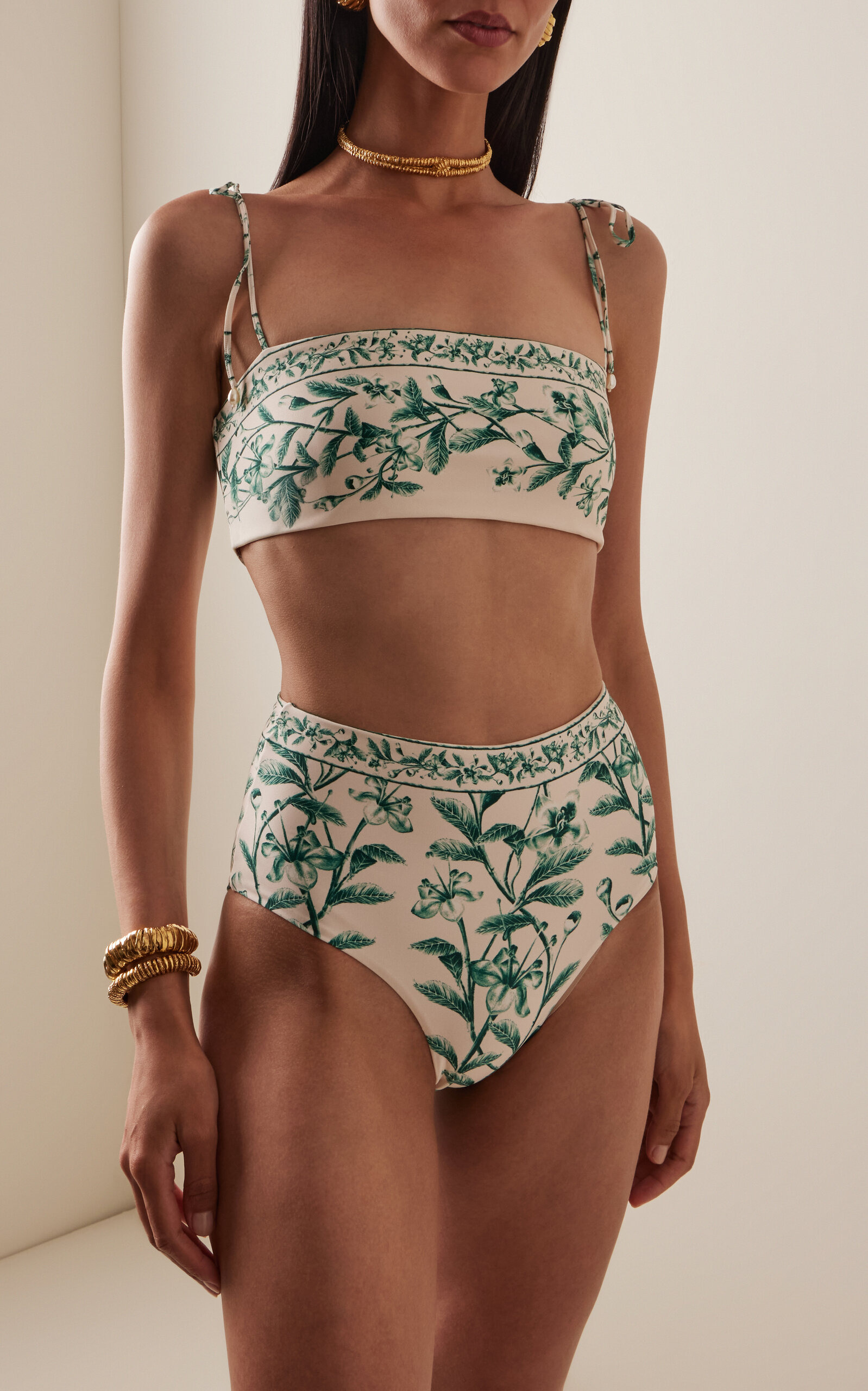 Magenta Patterned Bikini Bottom green - 2