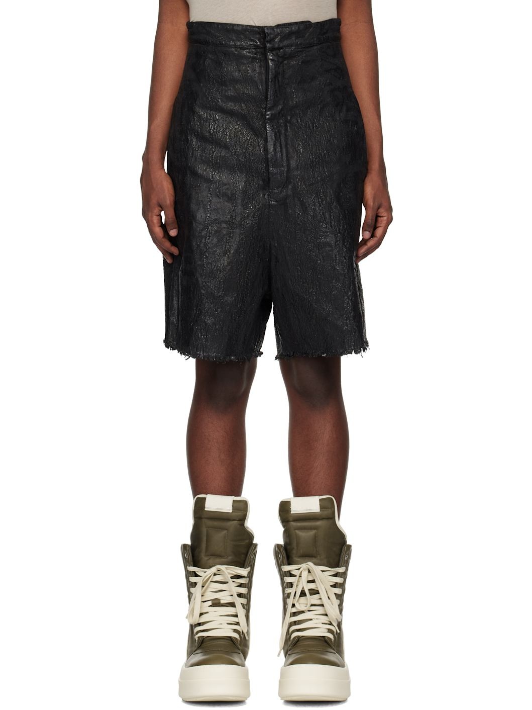 Black Porterville Megacrust Turbo Denim Shorts - 1