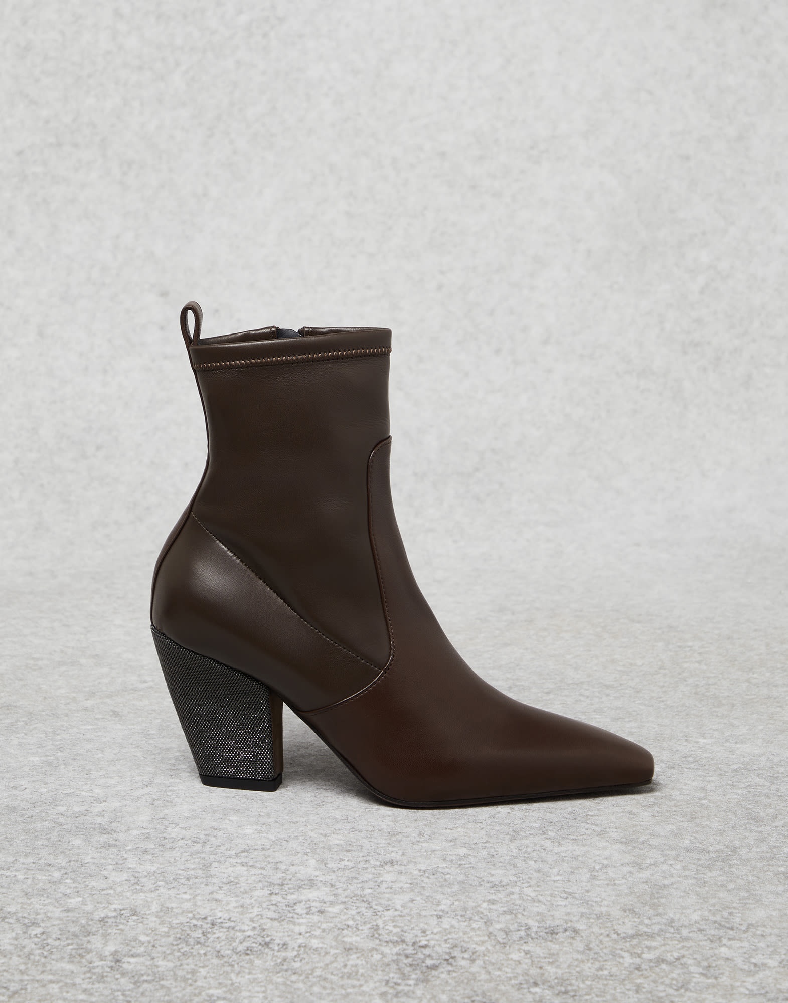 Soft nappa leather ankle boots with precious heel - 5