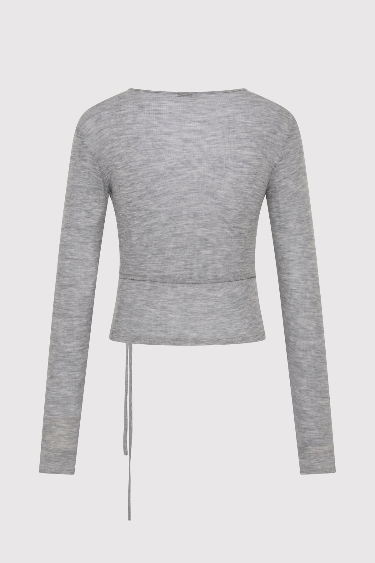 Baby Wool Wrap Top - Grey Marle - 6