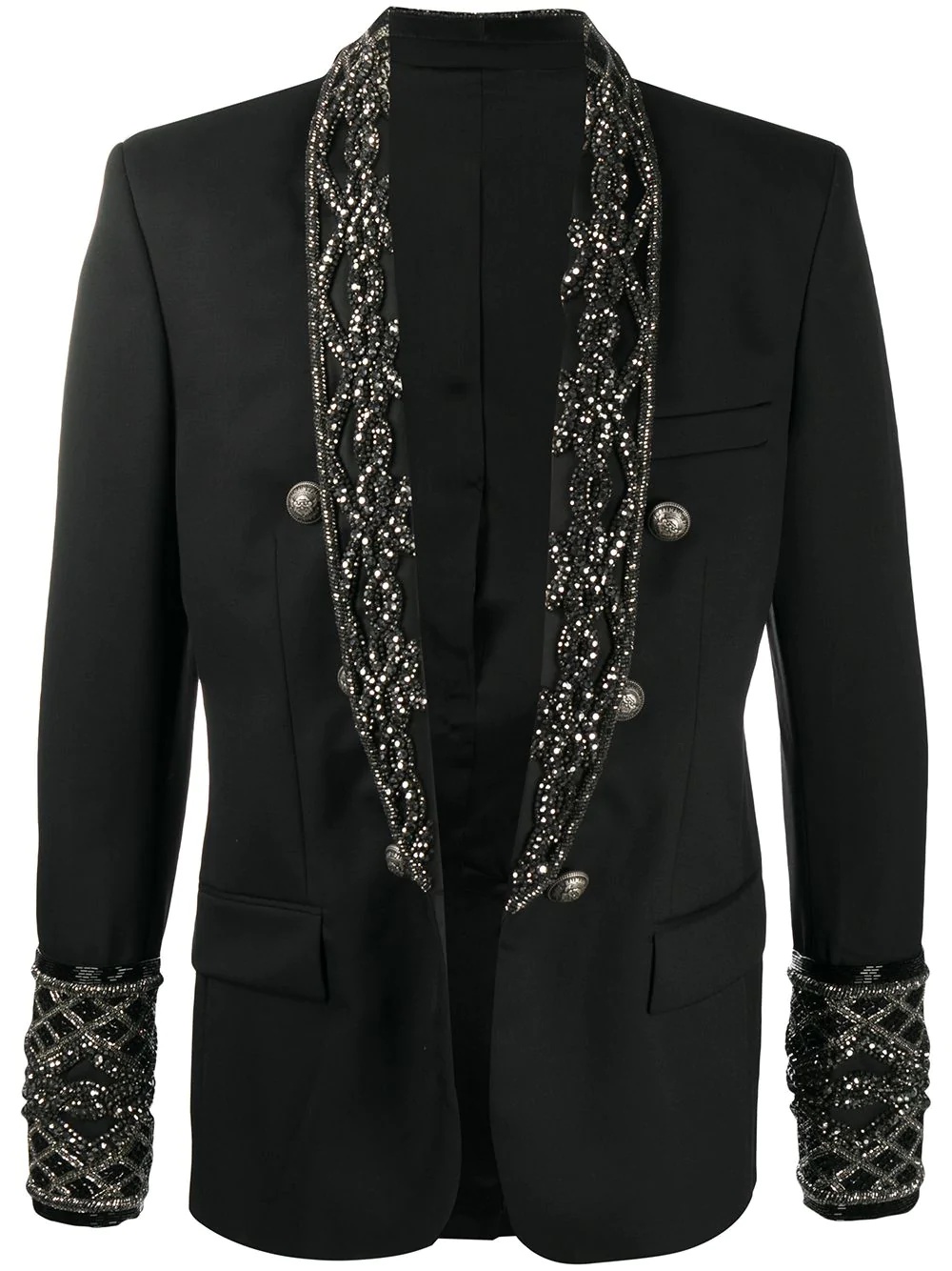 embroidery double-breasted blazer - 1