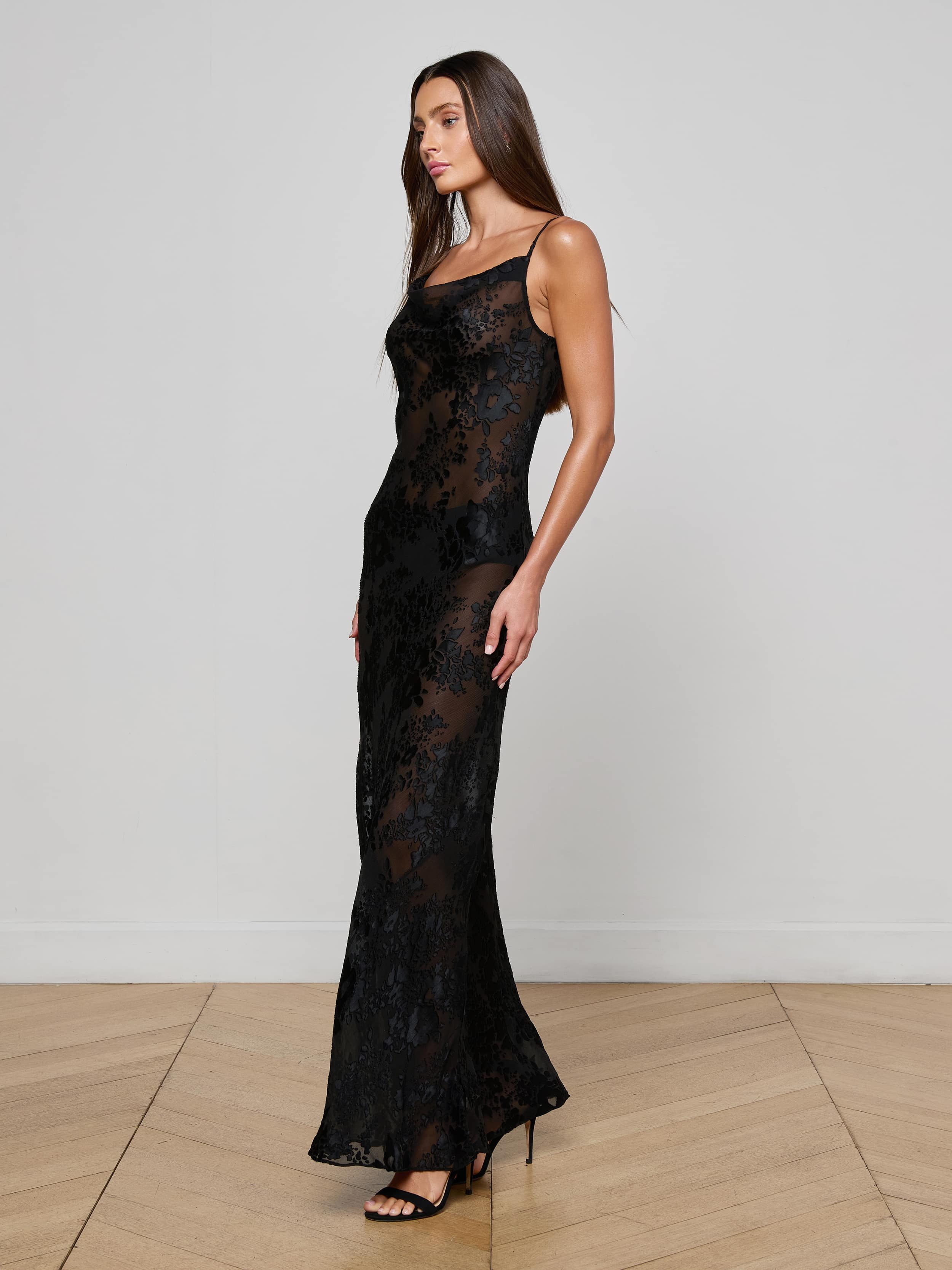 Christine Burnout Satin Dress - 3