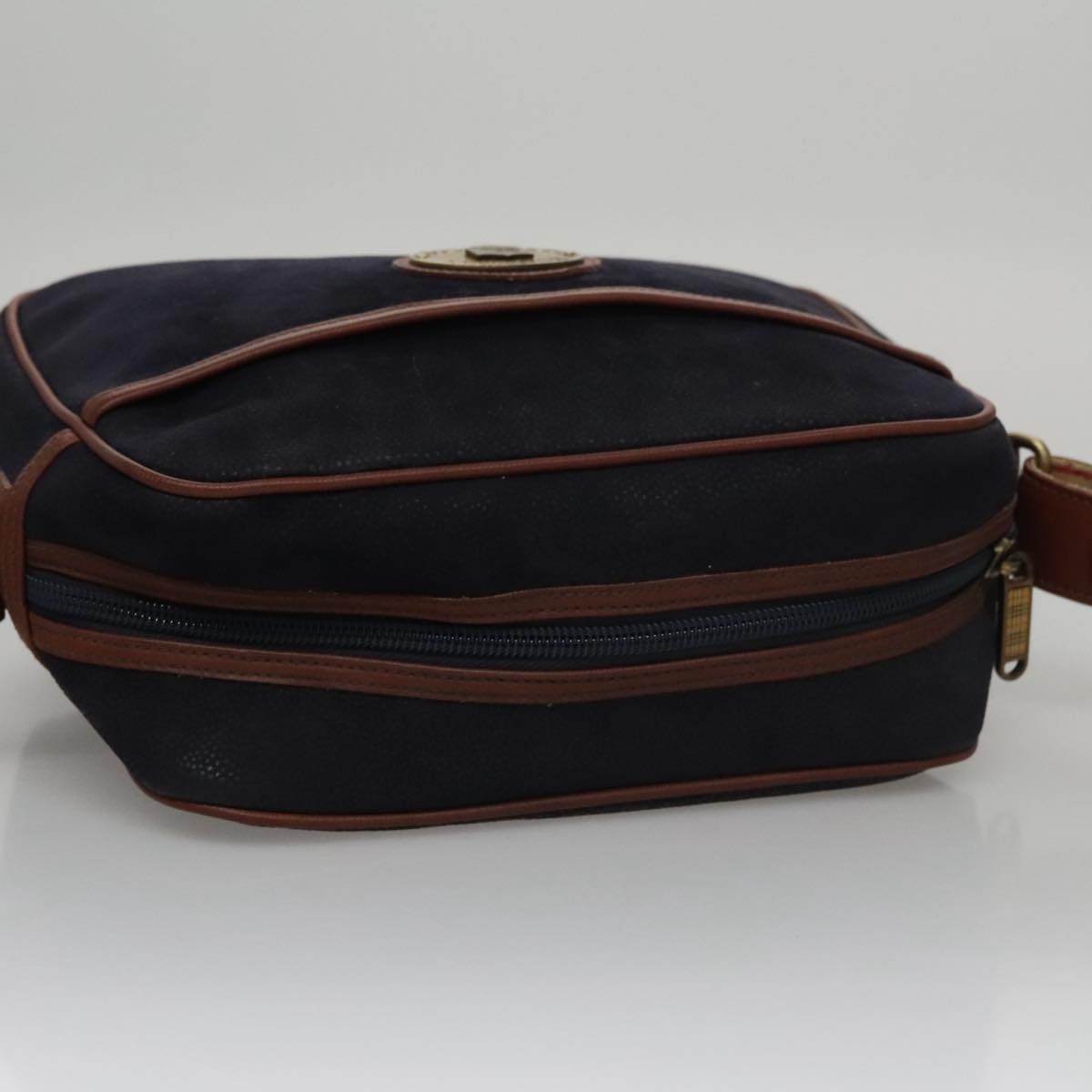 Burberry Shoulder Bag Suede Navy - 6