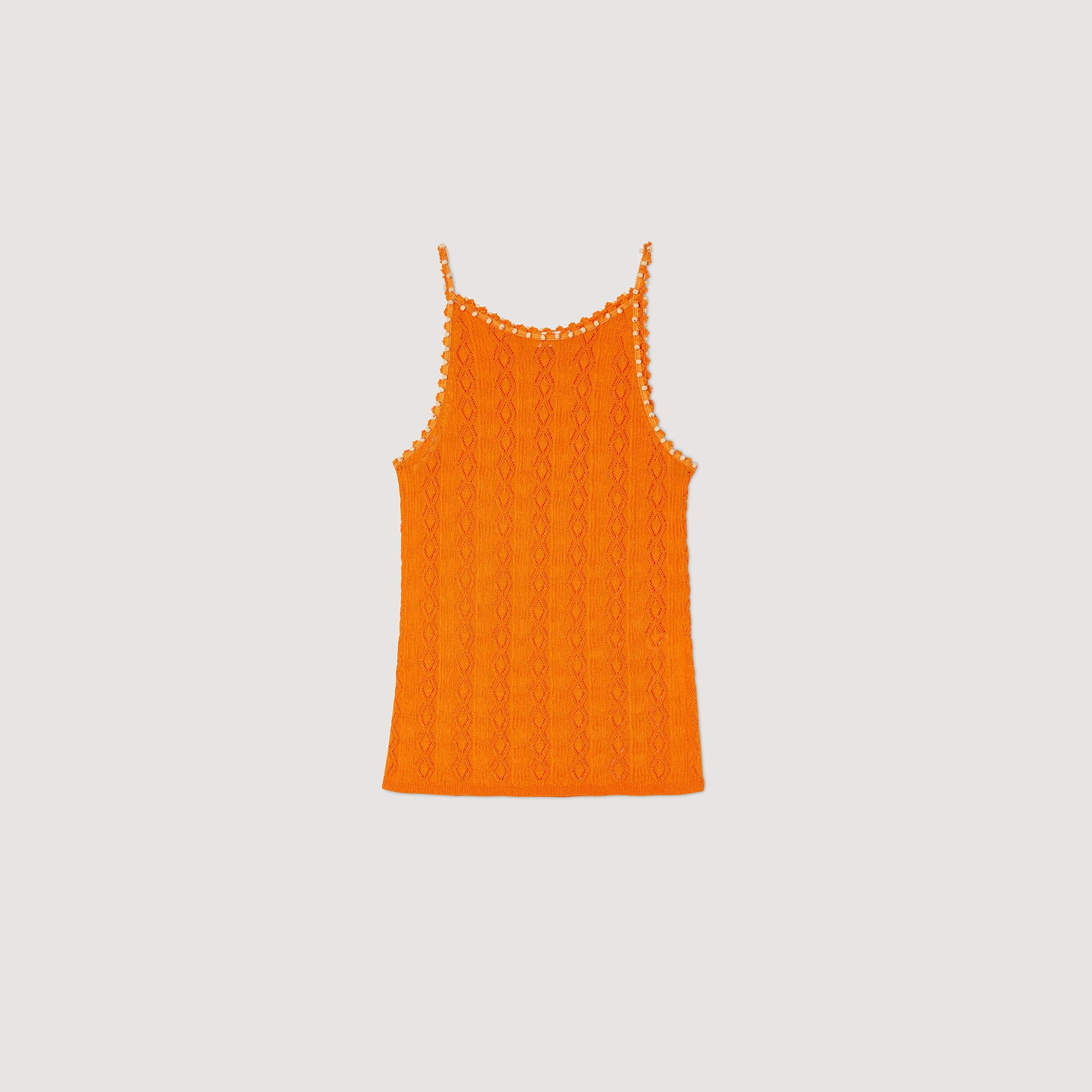 BEADED KNIT VEST TOP - 1