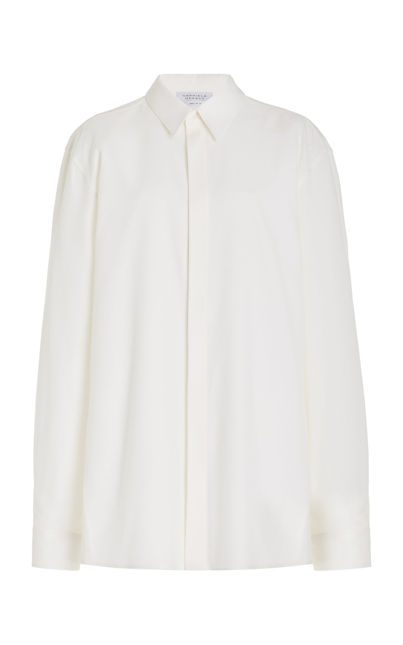 Nicolas Shirt in Ivory Wool Twill 1