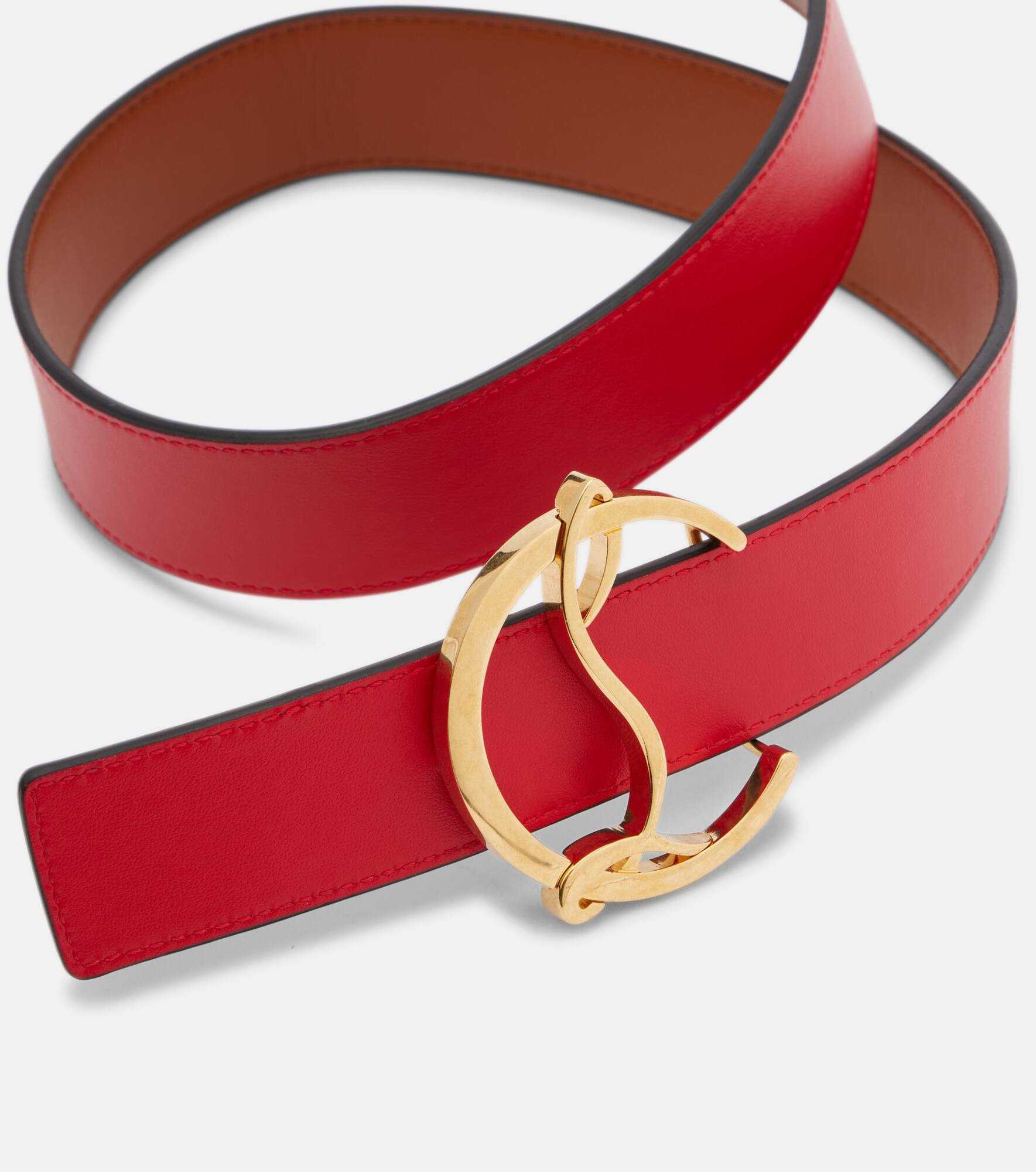 CL Logo reversible leather belt - 3