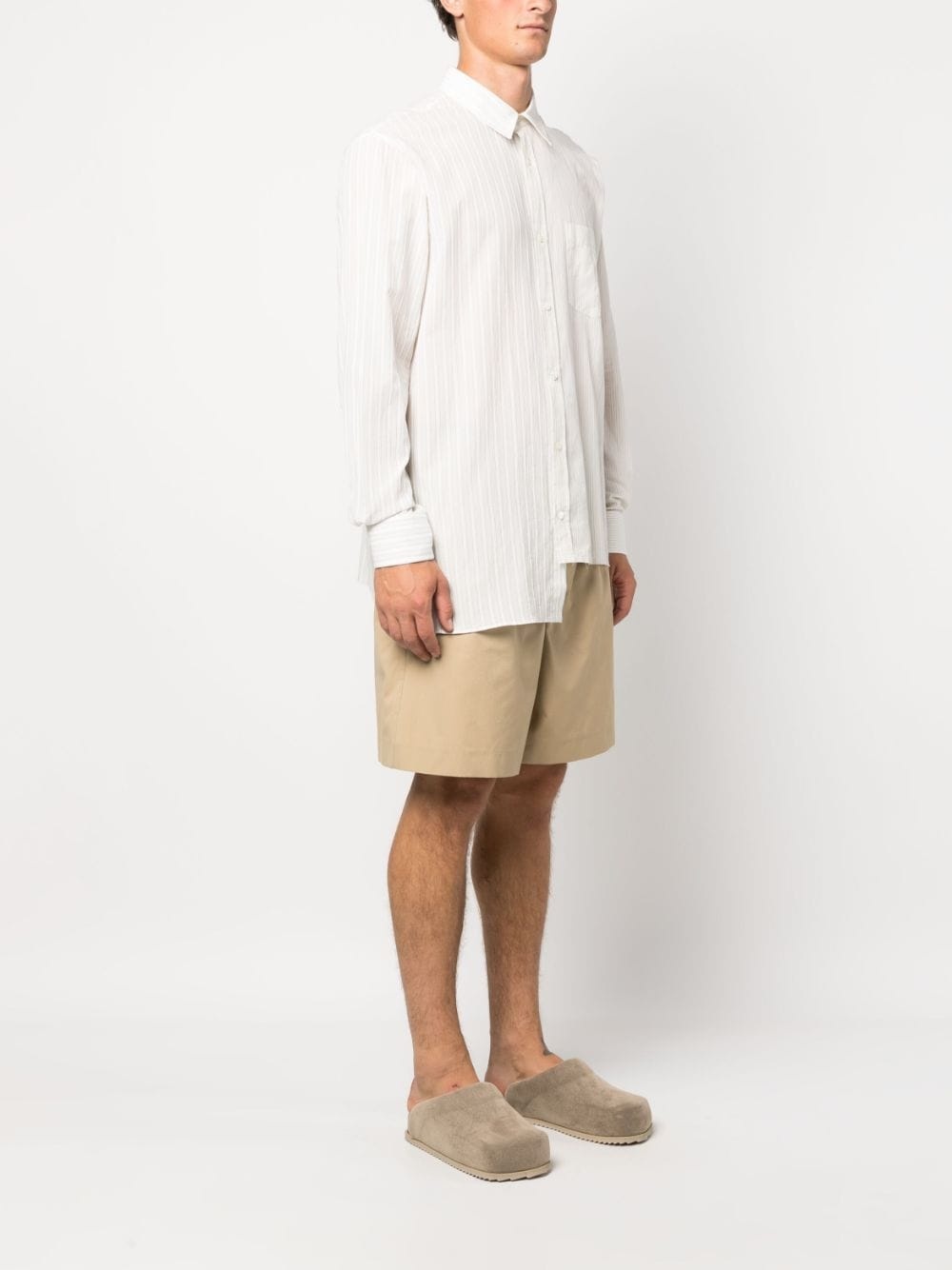 STRIPED ASYMMETRIC-HEM SHIRT - 2