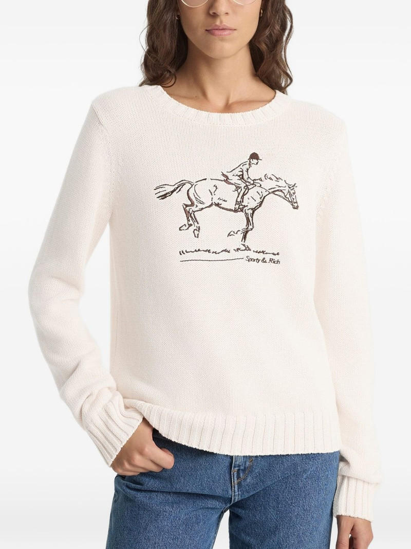 Sporty & Rich equestrian graphic crew-neck sweater outlook