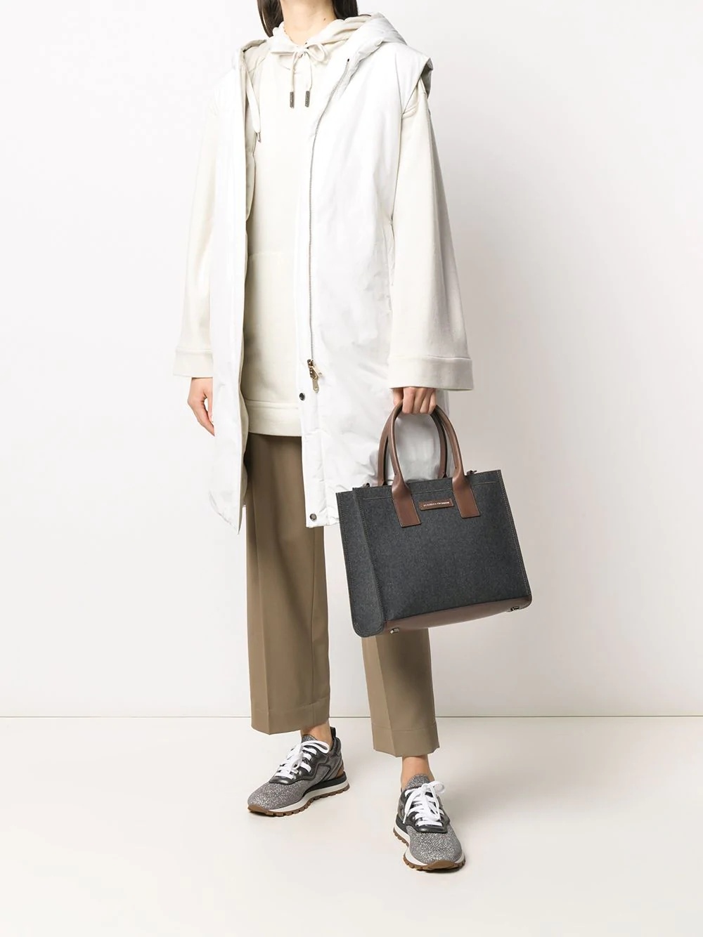 wool twill tote bag - 2