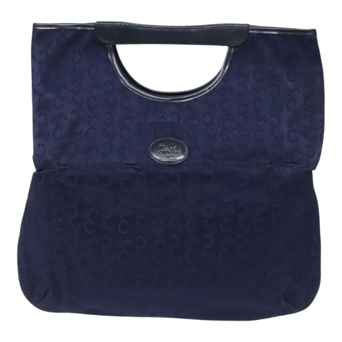 CELINE C Sulky Hand Bag Canvas Leather Navy - 13