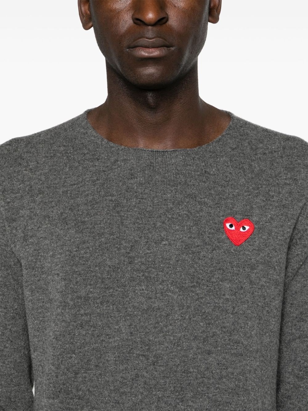 heart-patch wool jumper - 6