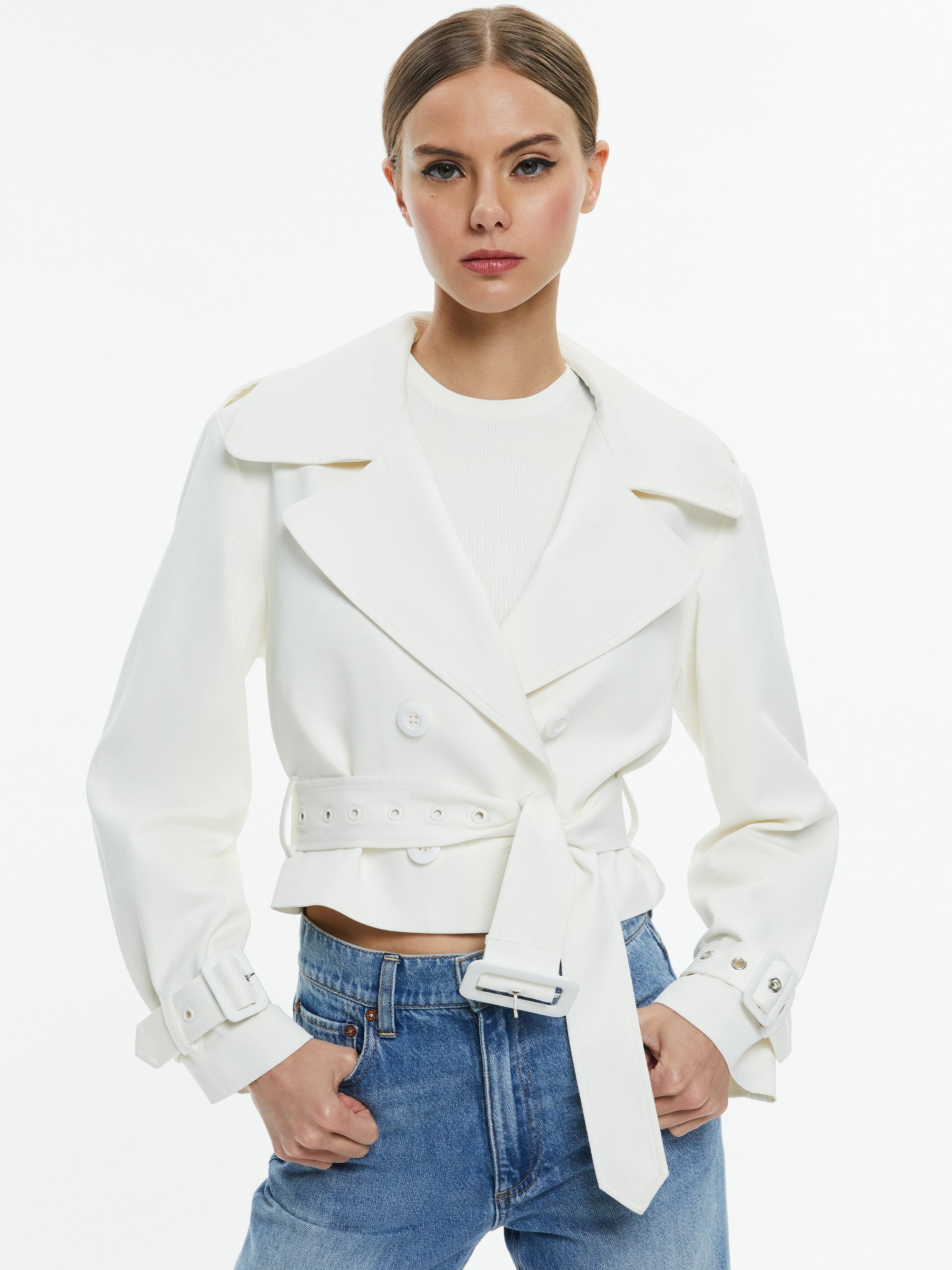 KEITH CROPPED TRENCH WITH BELT - 2