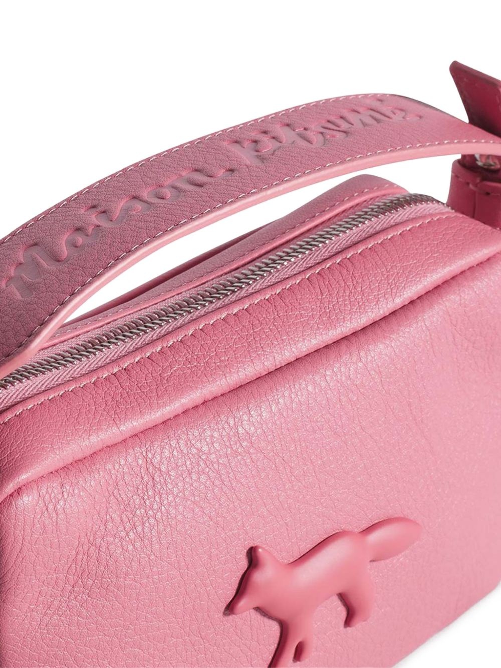 Fox-embossed leather cross body bag - 6