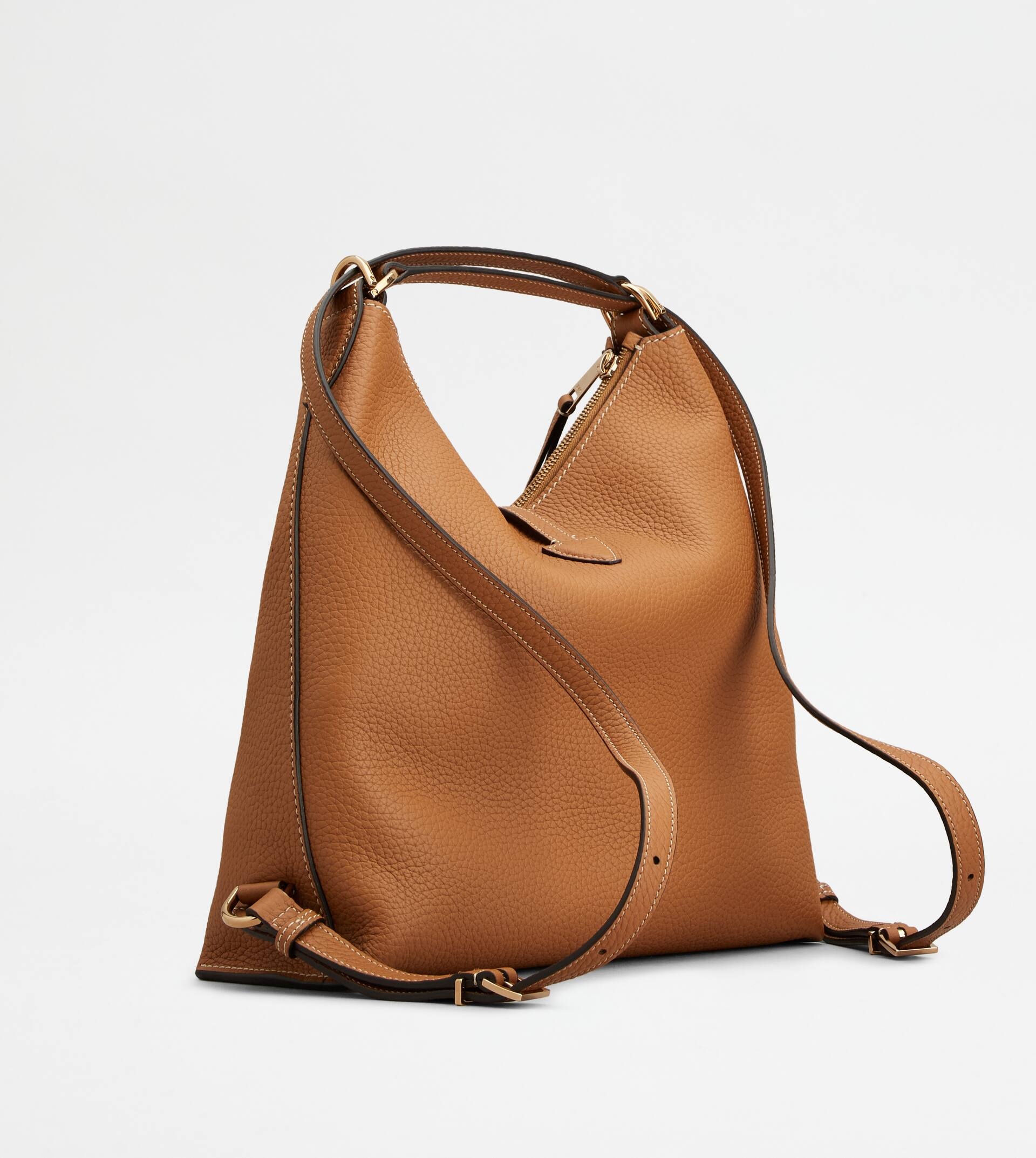 T TIMELESS SHOULDER BAG IN LEATHER SMALL - BROWN - 3