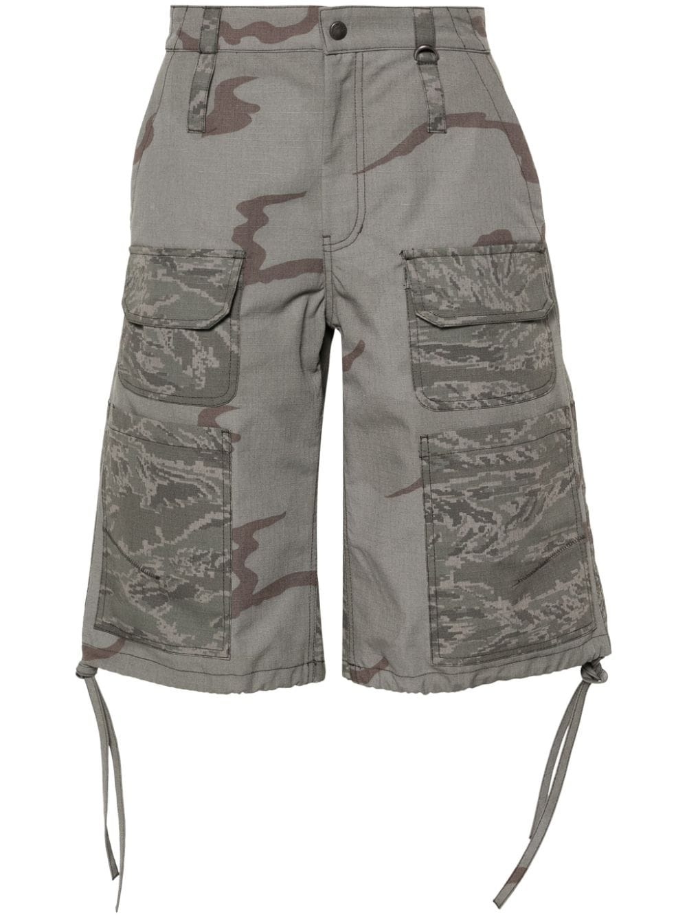 Regenerated camouflage shorts - 1