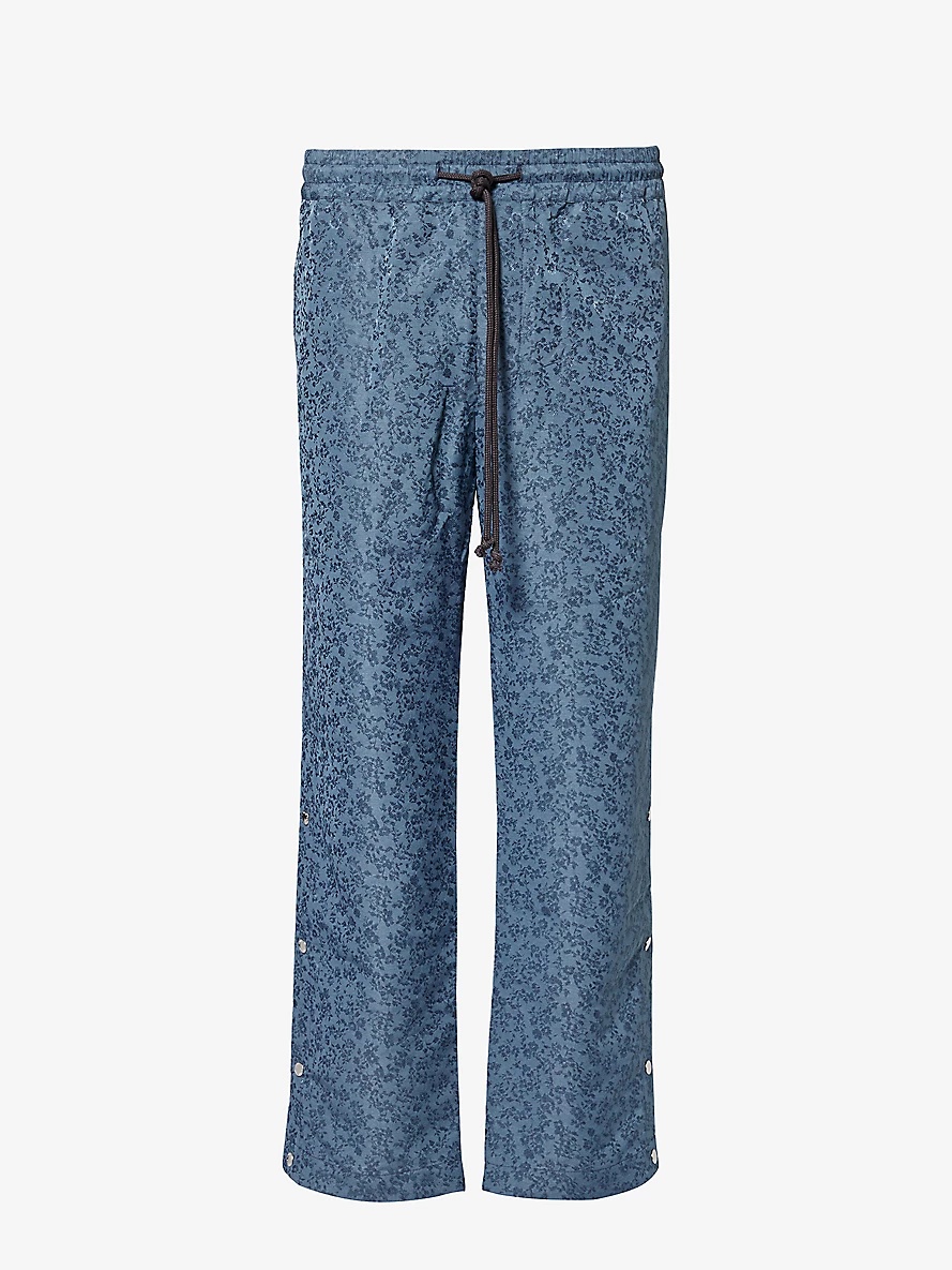 Floral-pattern relaxed-fit woven jogging bottoms - 1