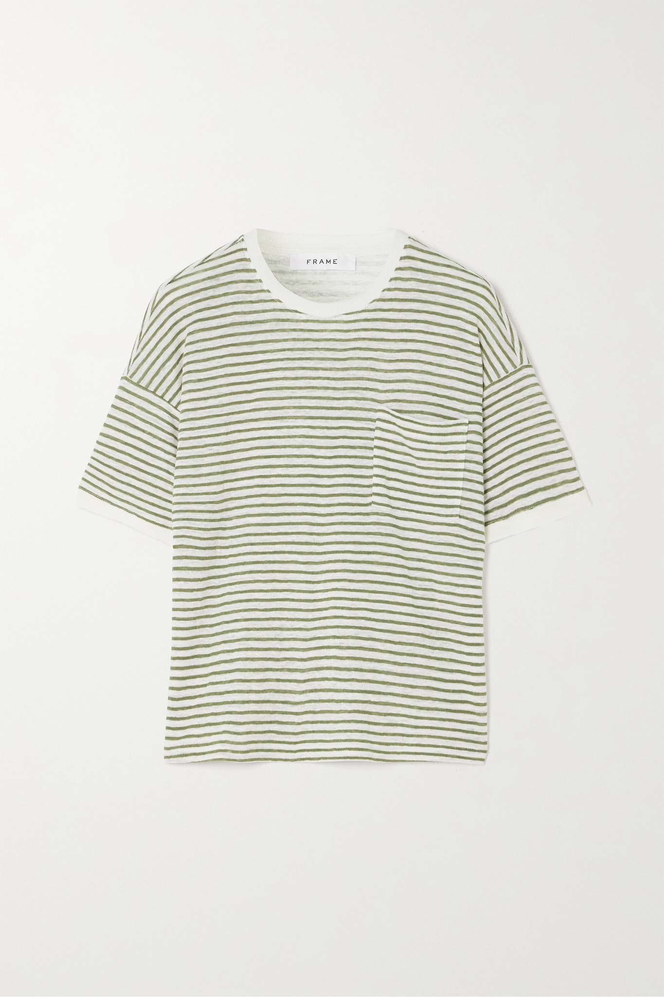 + NET SUSTAIN striped organic linen-jersey T-shirt - 1