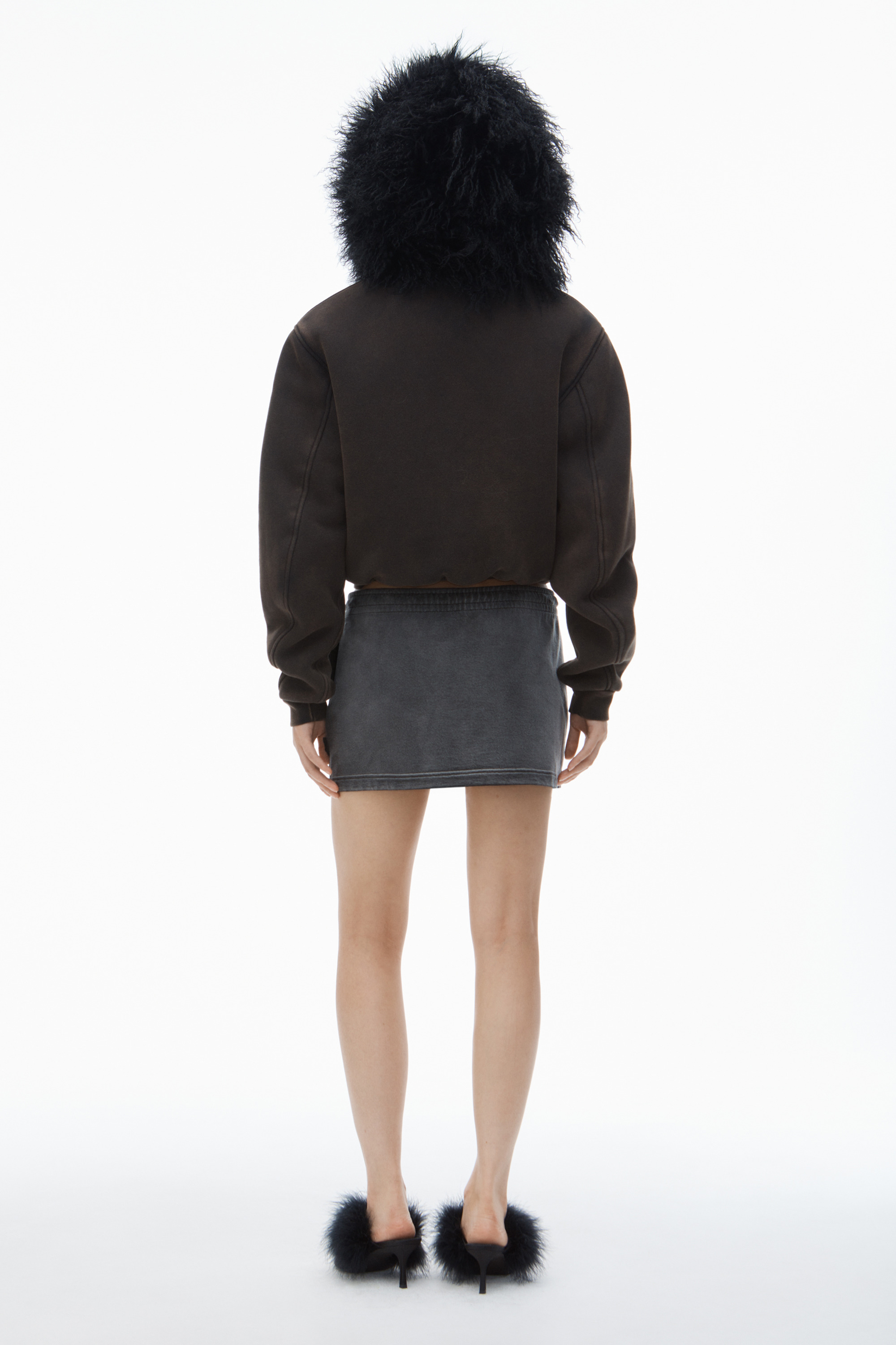 Crystal Hotfix Tube Skirt in Organic Cotton Terry - 4