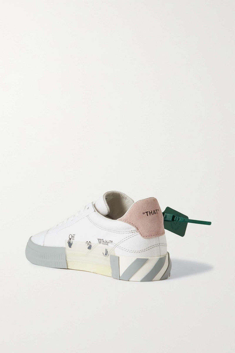 Low Vulcanized suede-trimmed canvas sneakers 3