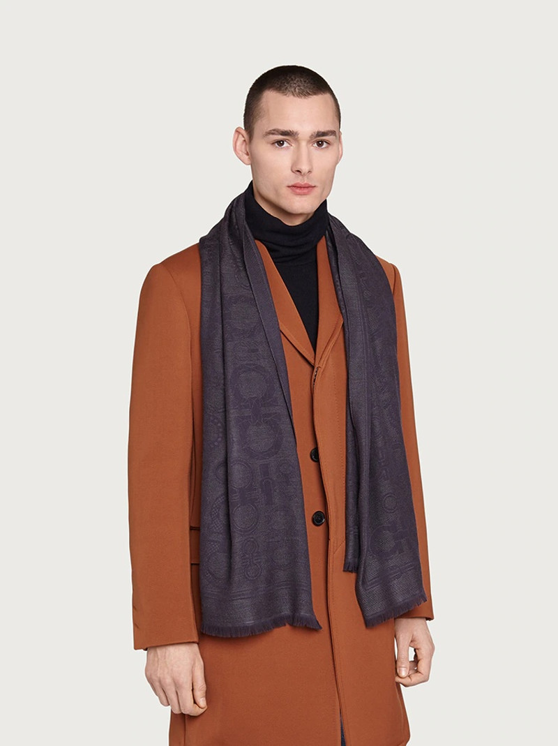 FERRAGAMO GANCINI WOOL AND SILK SCARF outlook