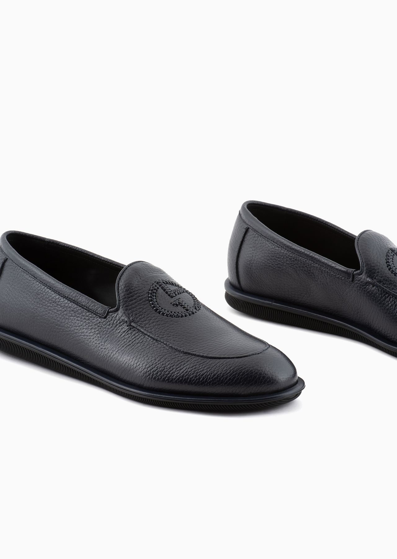 Deerskin loafers with embroidered logo - 5