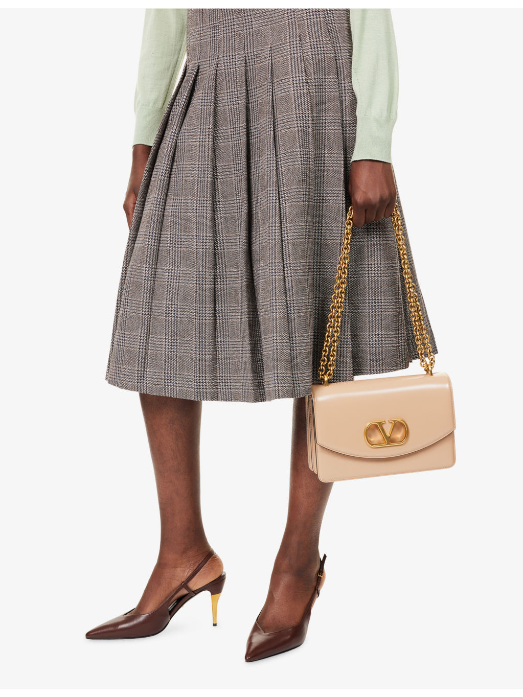 Logo-Hardware Two-Compartment Leather Shoulder Bag - 3
