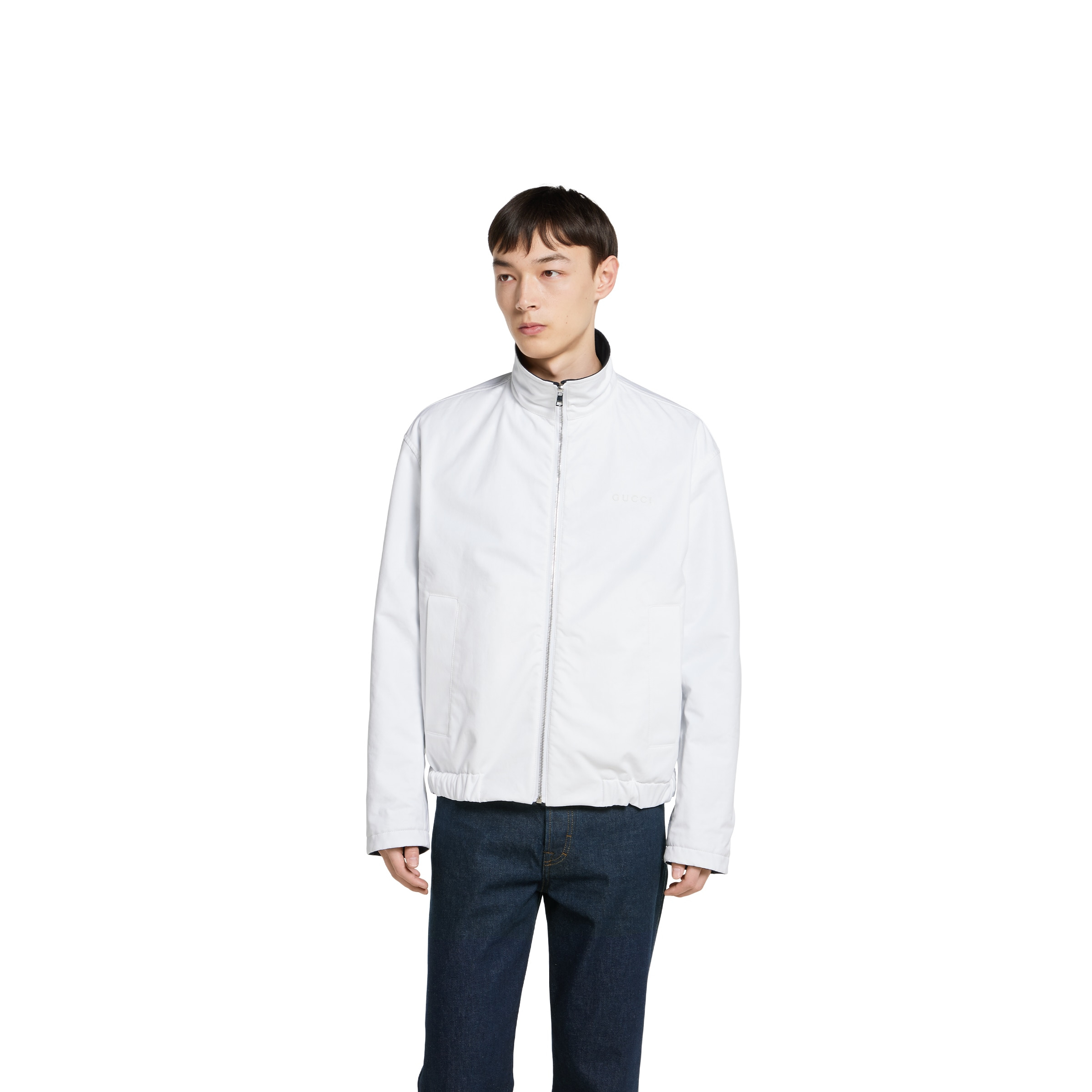 Reversible cotton gabardine zip jacket - 6