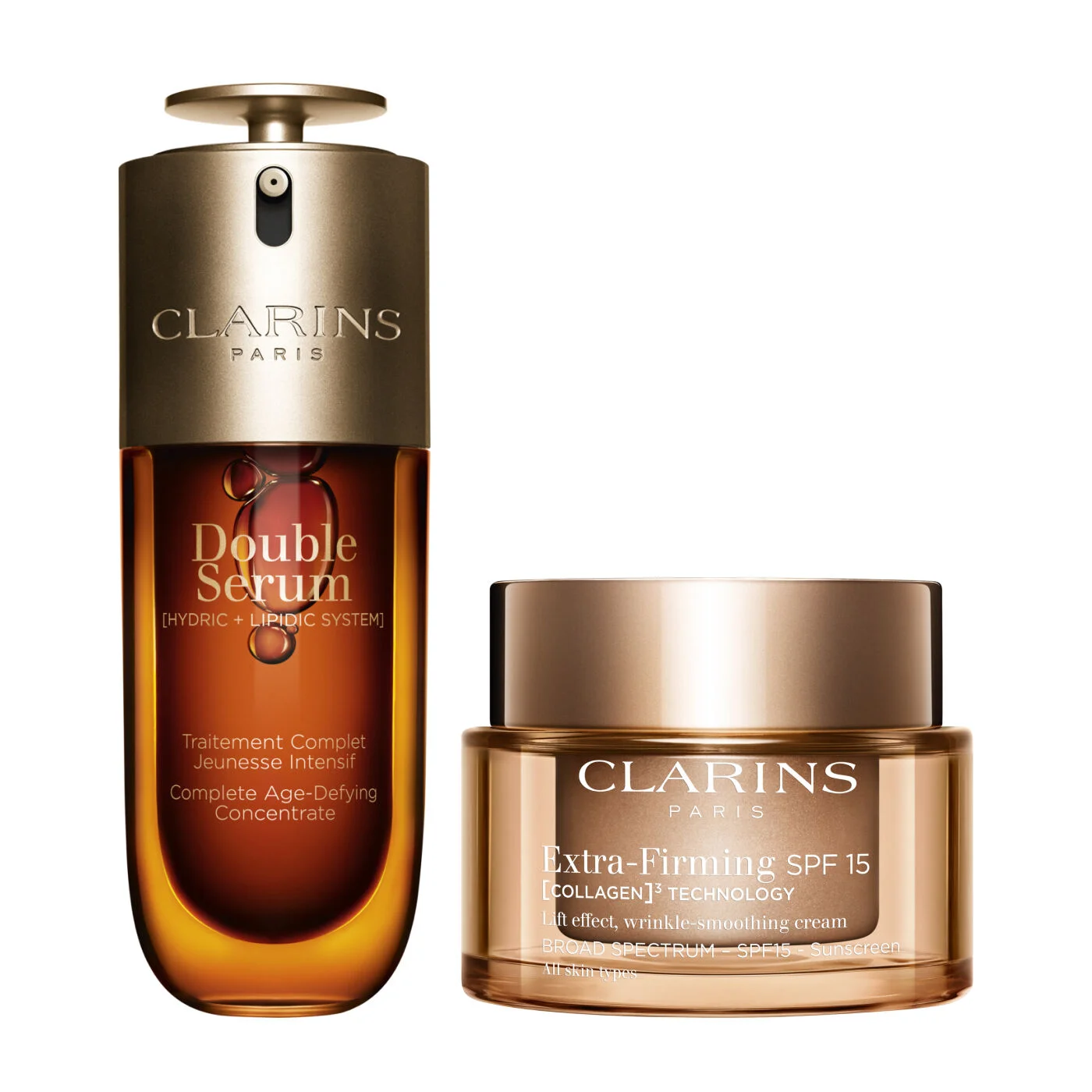 Double Serum & Extra-Firming Set with SPF | 1.7 Oz Double Serum and Extra-Firming Day Cream | Anti-A - 1