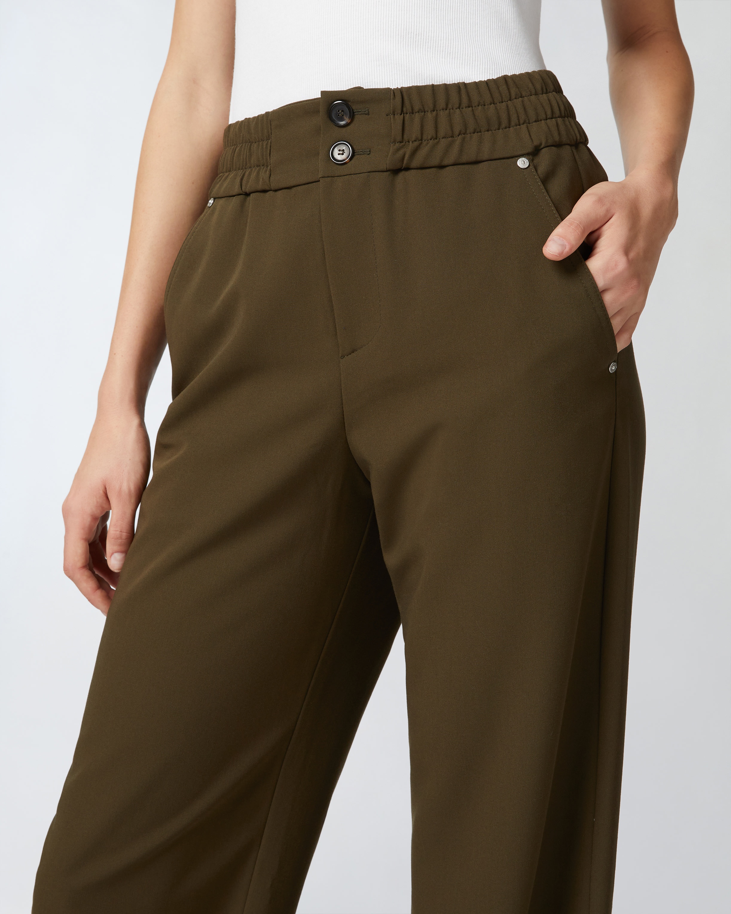CREPE TROUSERS WITH GATHERING AT THE WAIST - 5