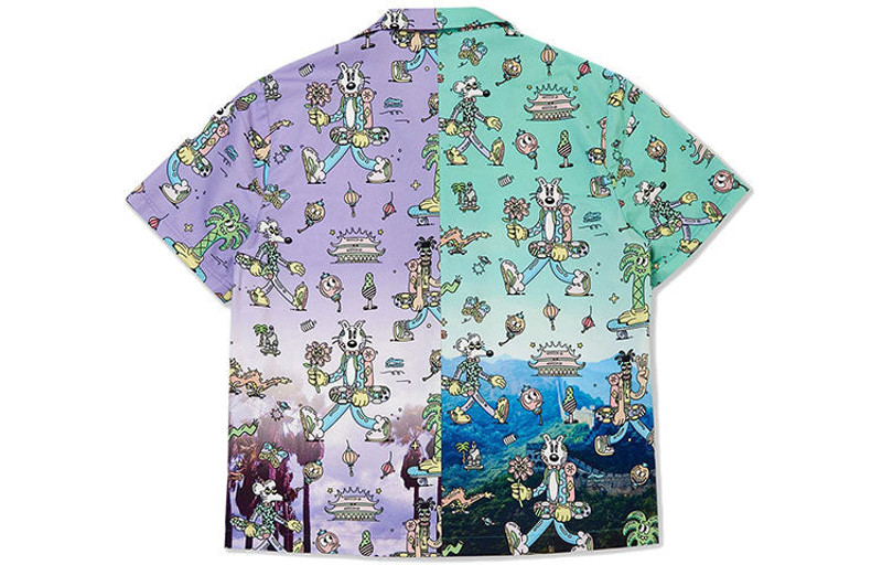 Li-Ning Li-Ning x Steven Harrington Graphic Leisure Shirt 'Green Purple' ASHR139-1 outlook