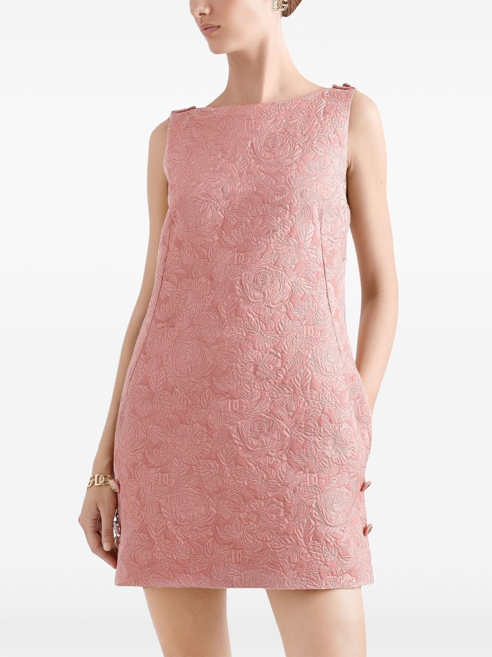 brocade mini dress - 4