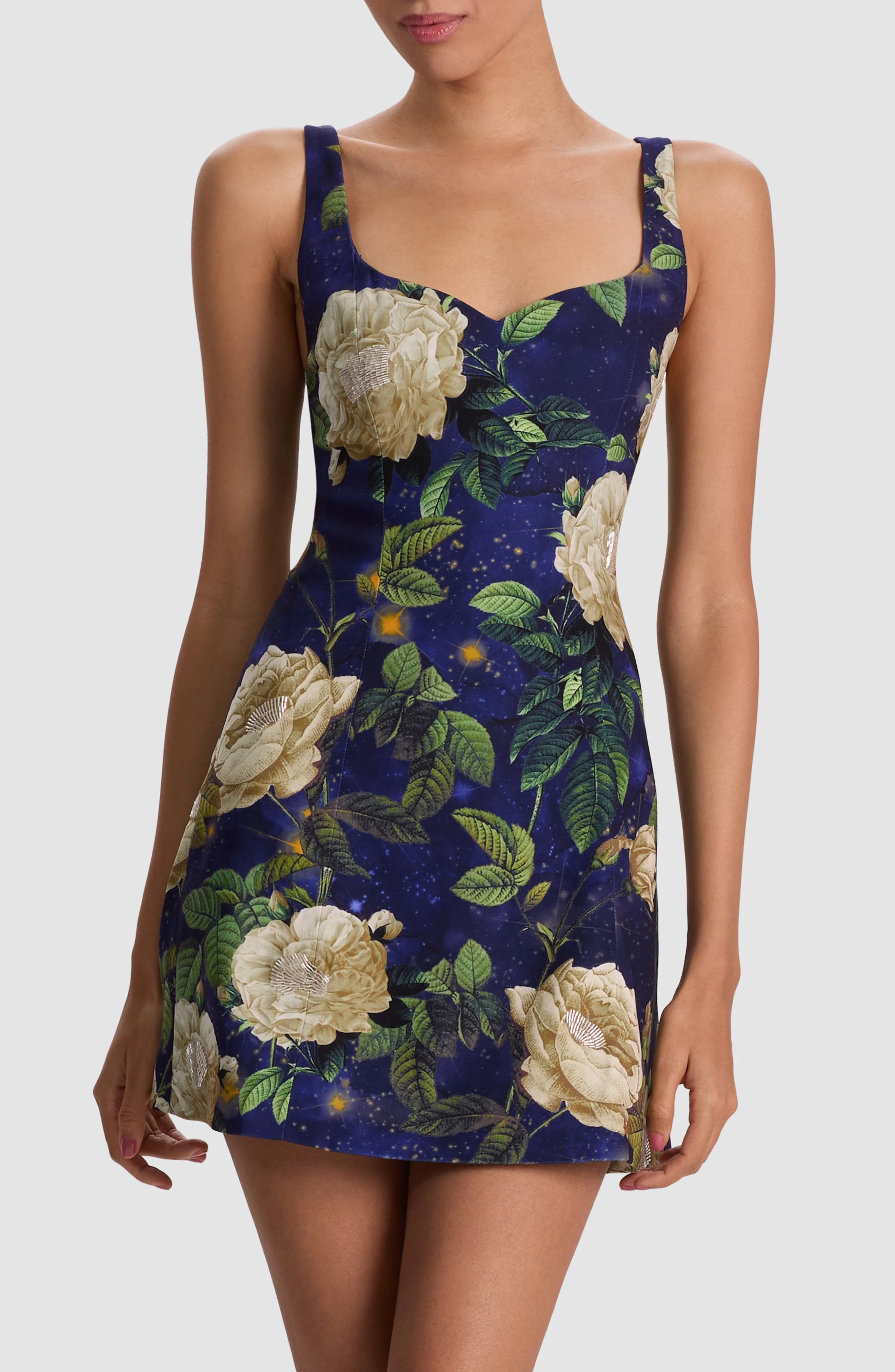 Alice + Olivia Eve Floral Beaded Cocktail Dress in Twilight Eden at Nordstrom - 1