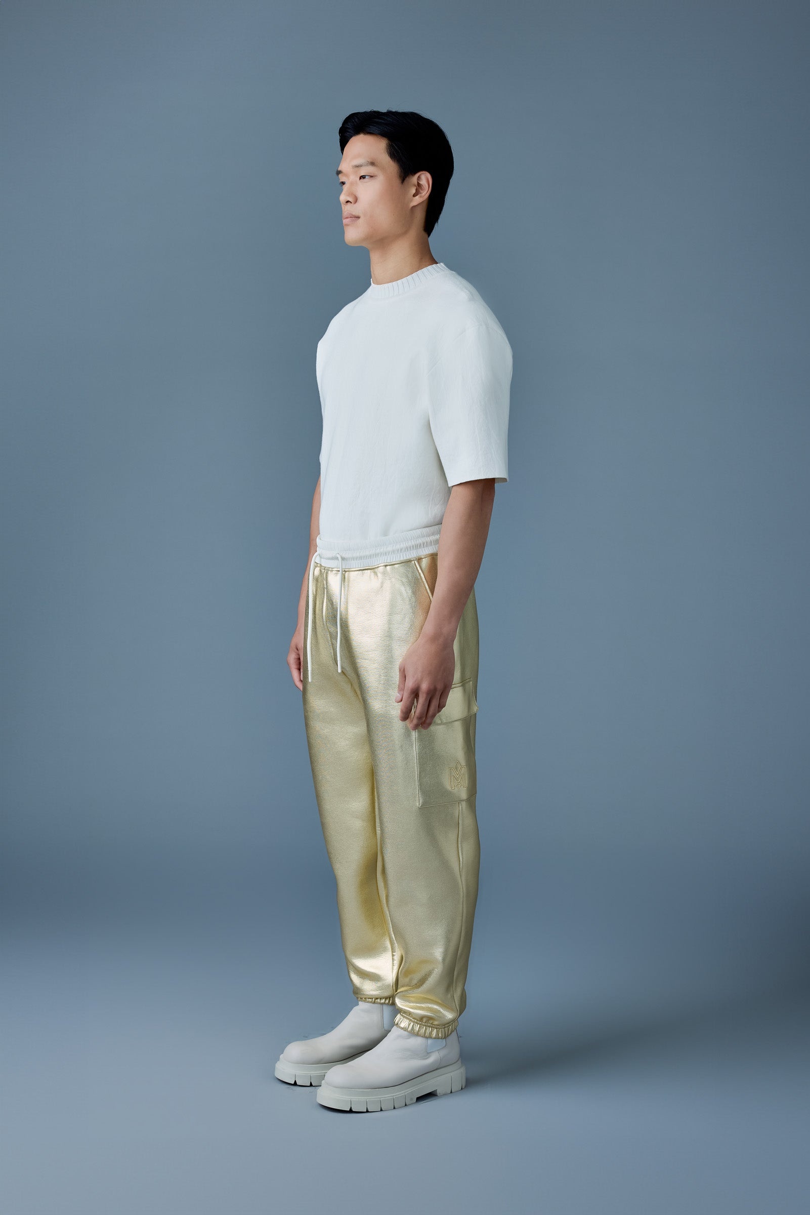 MARVIN-M Metallic double face jersey sweatpants - 3