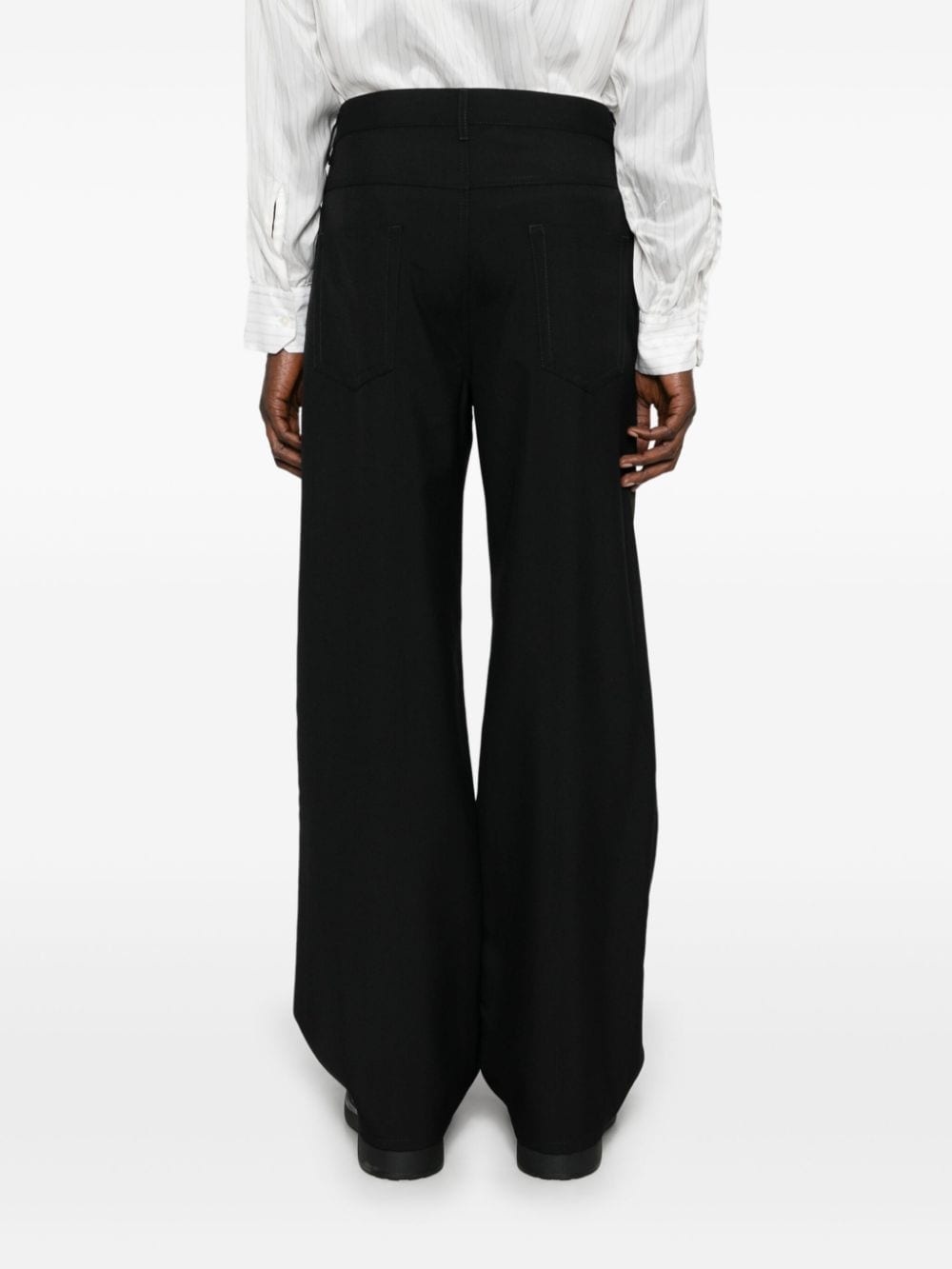 two tone-design trousers - 4