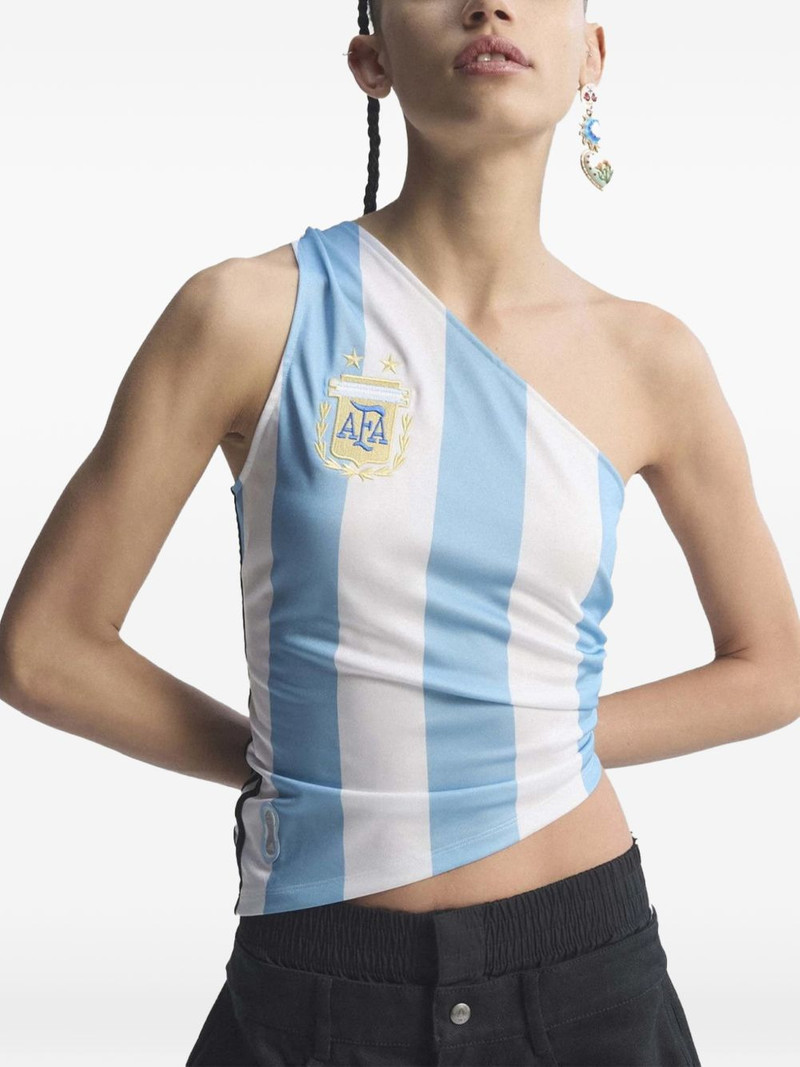 adidas striped one-shoulder top outlook