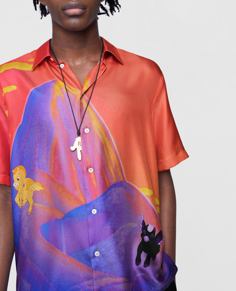 Fantasia Landscape Print Silk Shirt 6