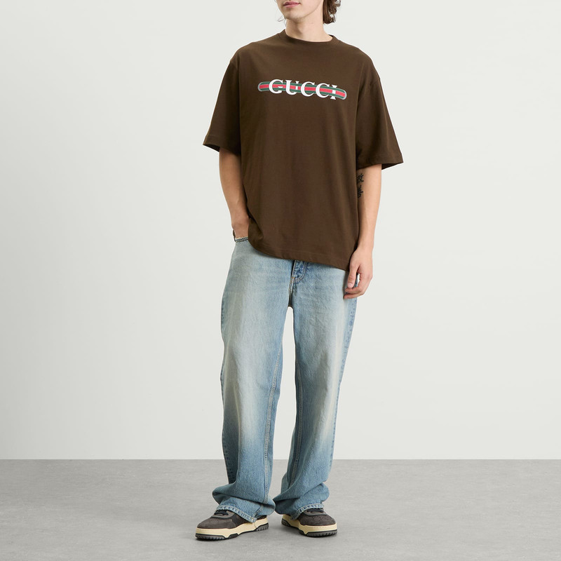 GUCCI Gucci Interlocking Logo Heavy Cotton T-Shirt outlook