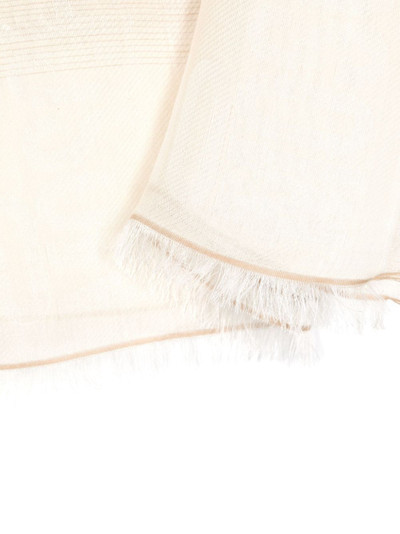 Moschino logo-jacquard frayed-edge scarf outlook