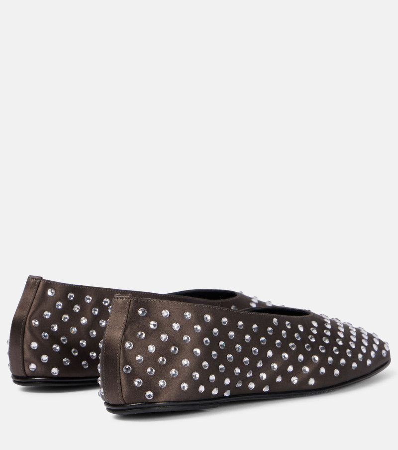 MAGDA BUTRYM Crystal-embellished satin ballet flats outlook