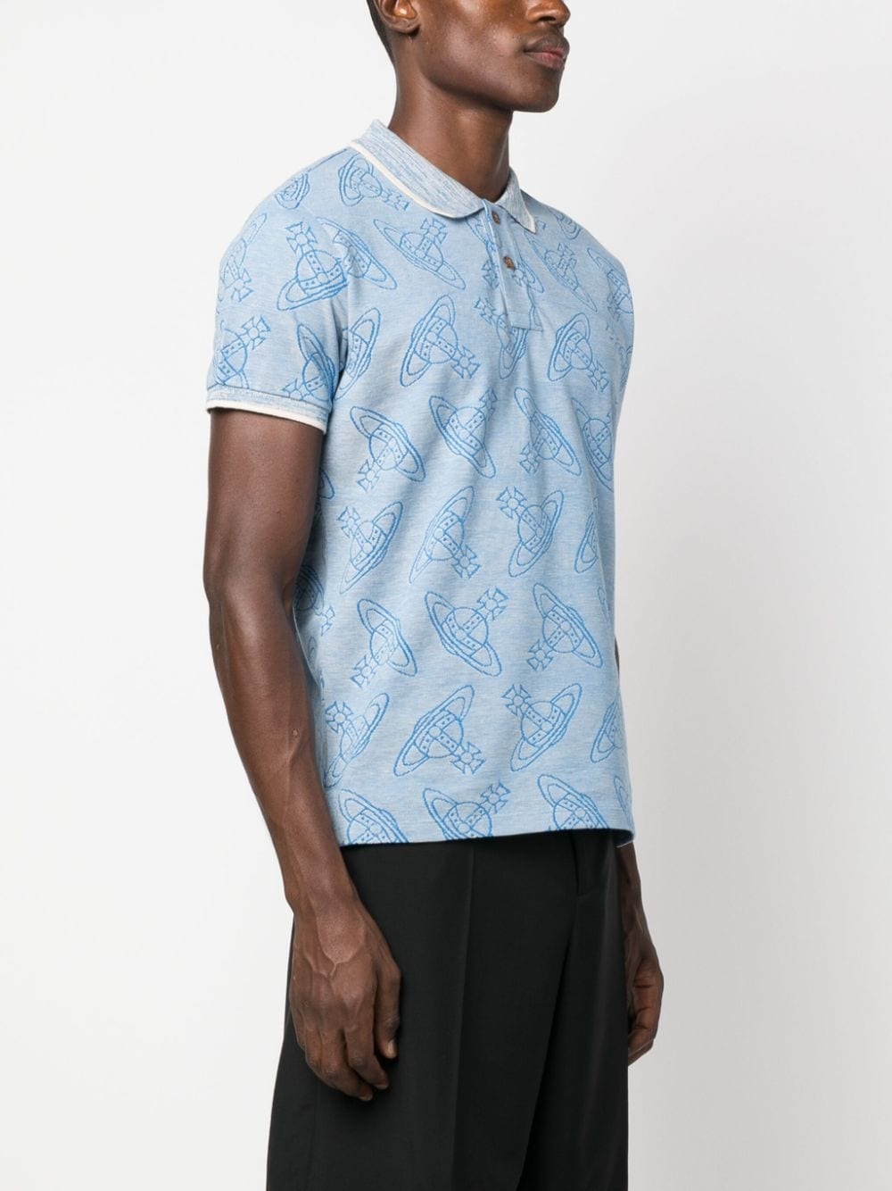 Orb logo-print organic cotton polo shirt - 3