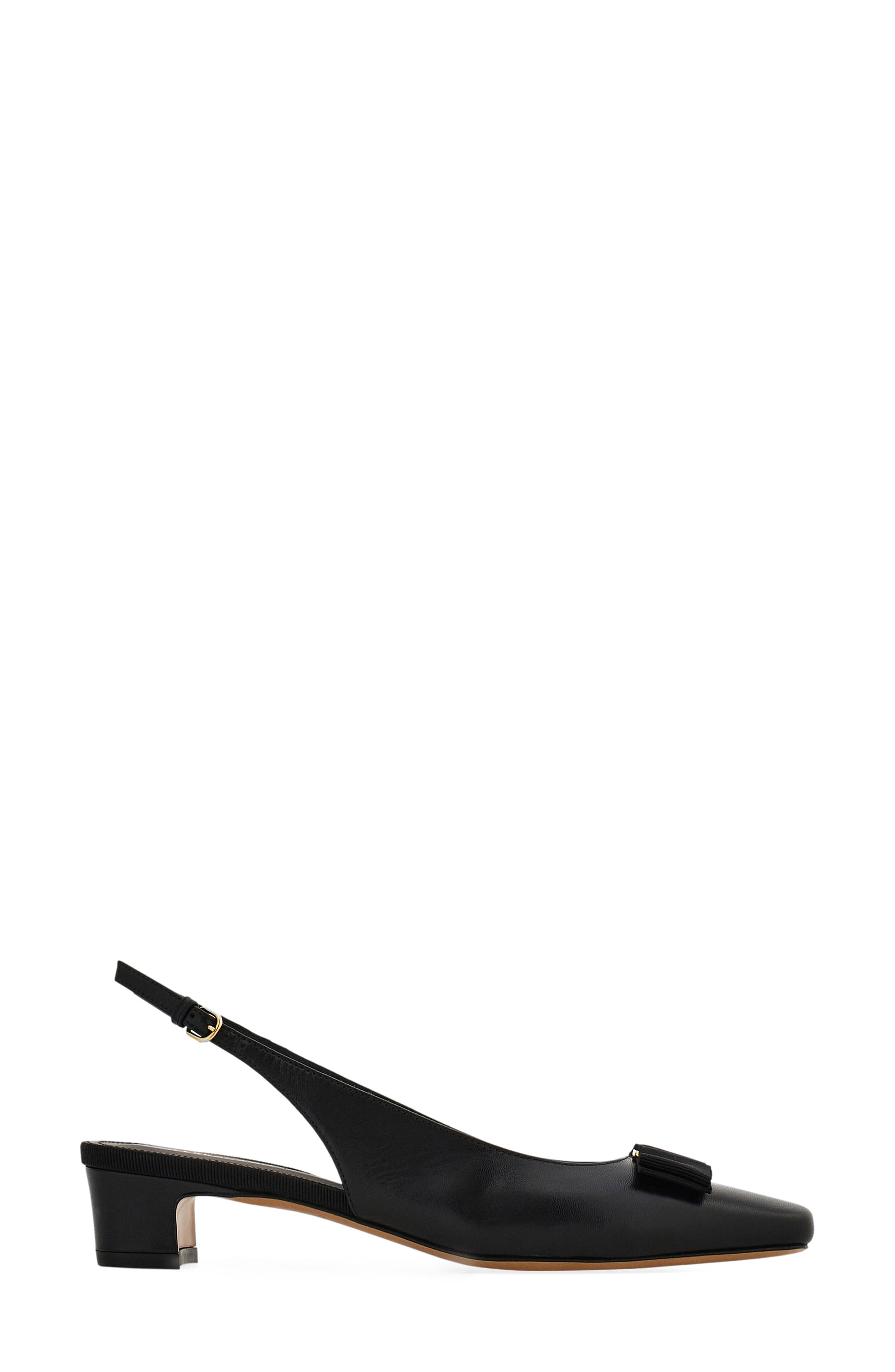 FERRAGAMO Rivada Bow Slingback Pump in Nero at Nordstrom - 3