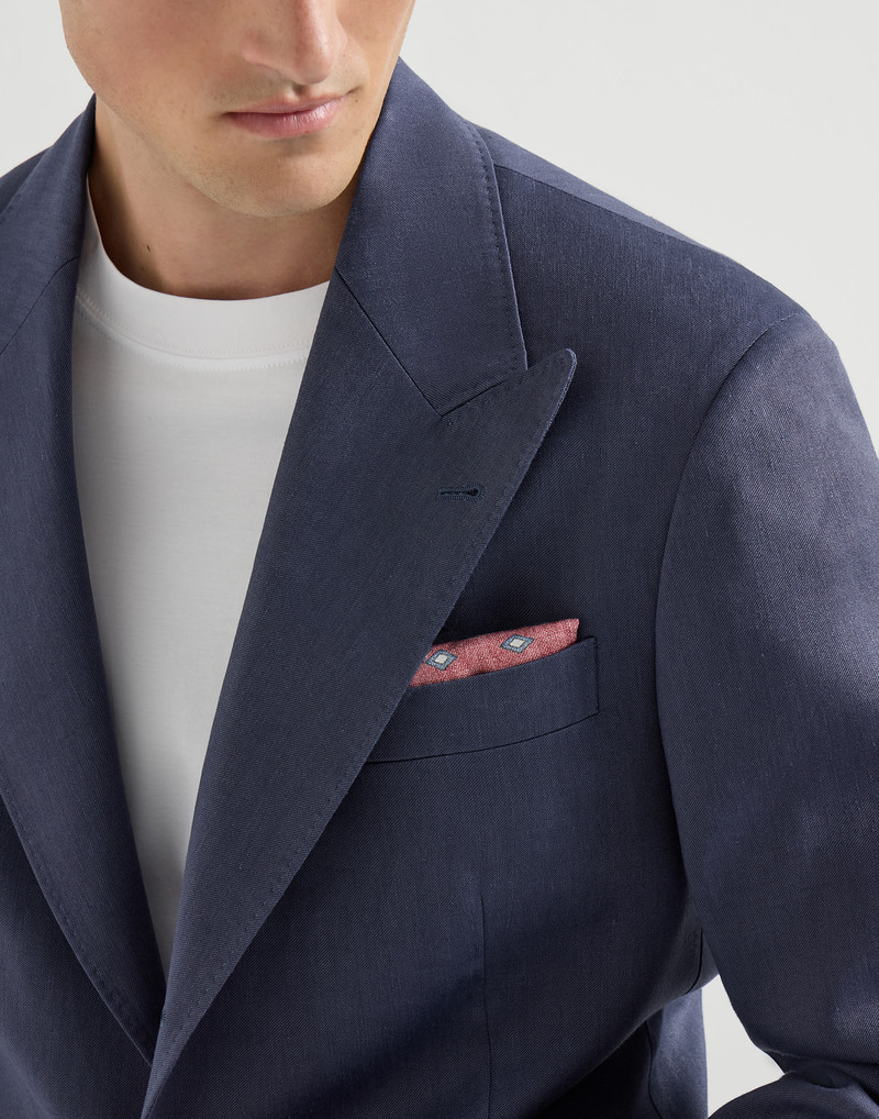 Linen, virgin wool and mohair gabardine Tailor blazer with peak lapels 4