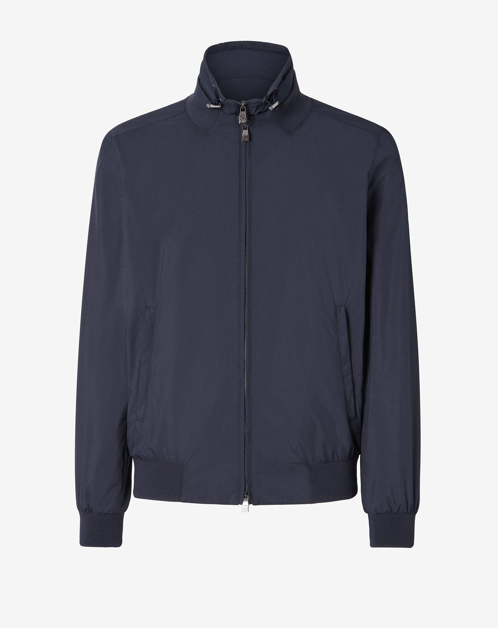 Navy blue technical padded bomber jacket - 1