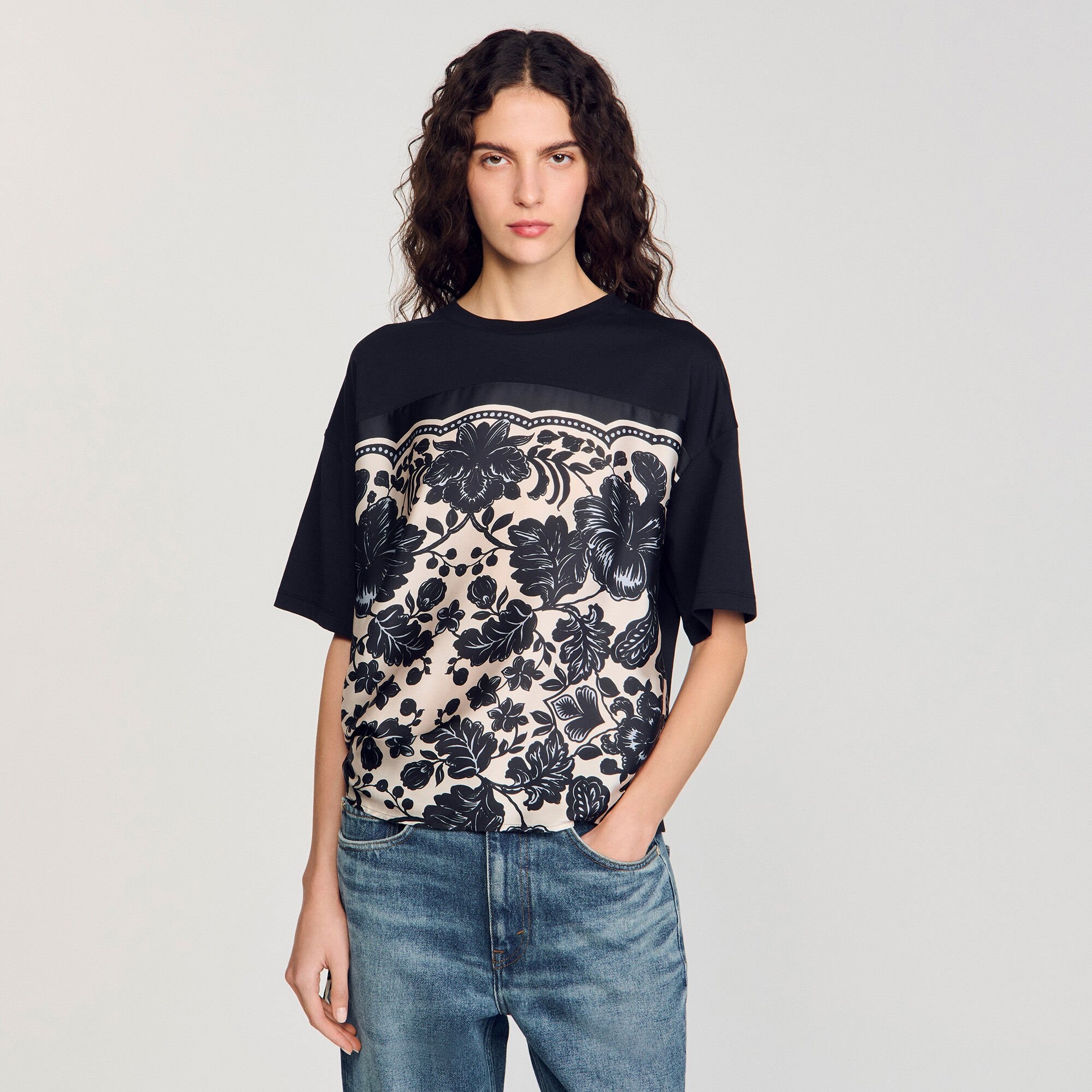 FLORAL MOTIF T-SHIRT - 4