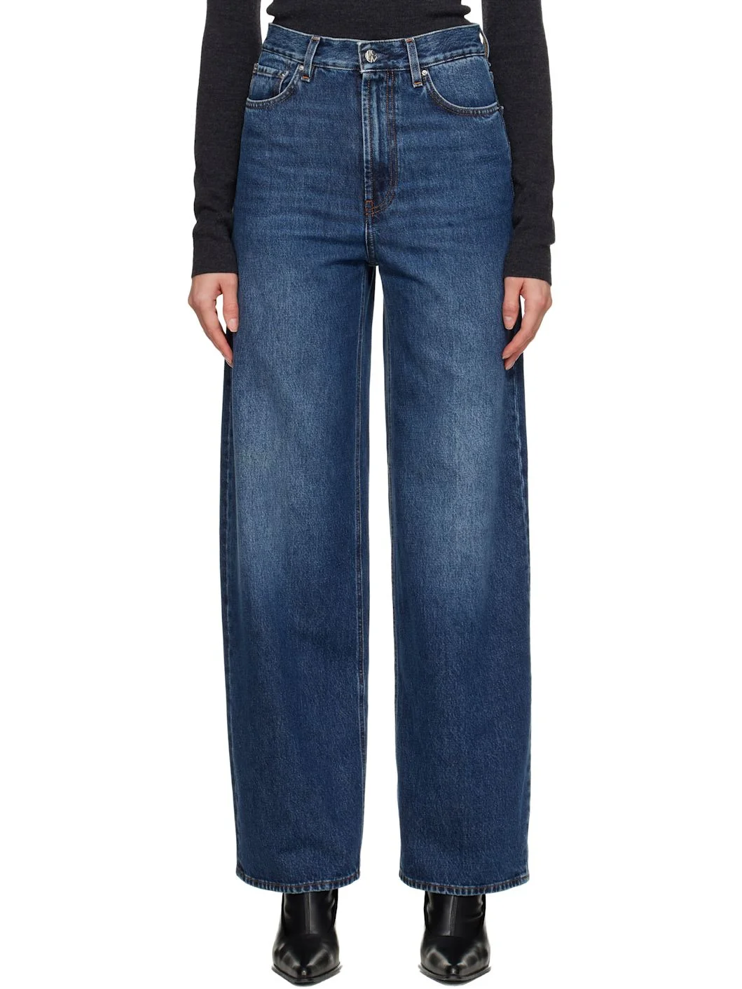 Blue Wide Leg Jeans - 1