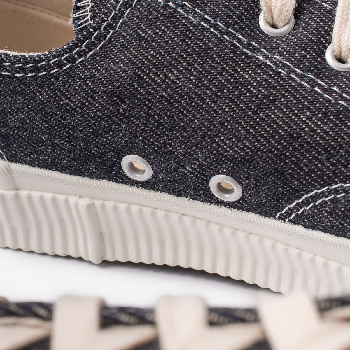 IHSN-01-IND 21oz Selvedge Denim Low-Top Sneakers - Indigo - 5