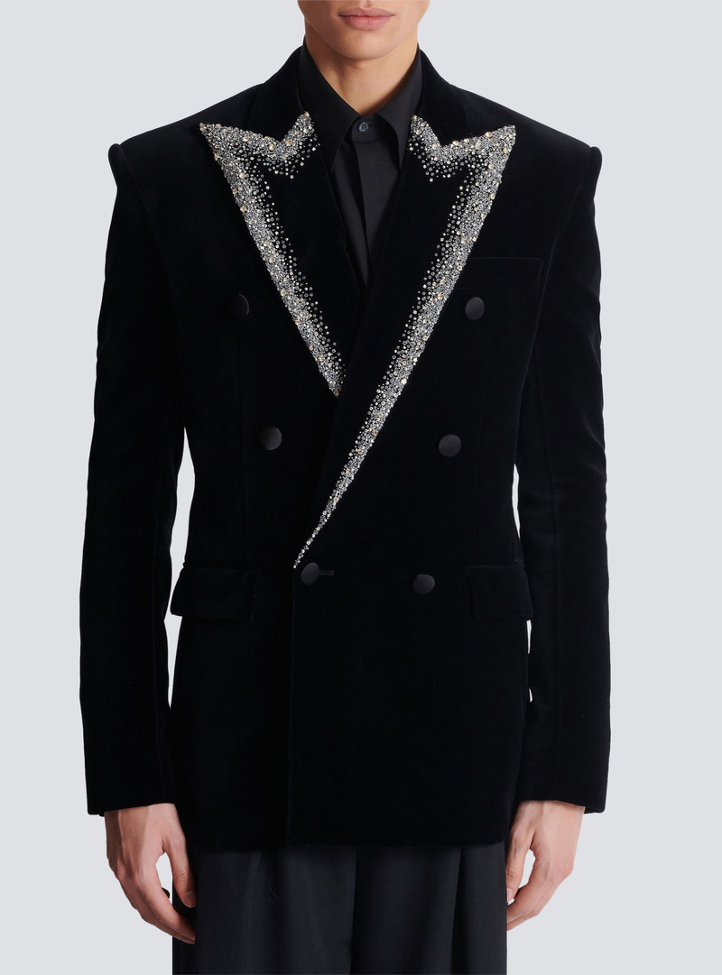 Velvet jacket with embroidered collar 5